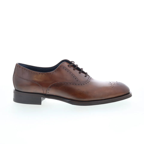 Di Bianco Ancona Mens Brown Leather Oxfords & Lace Ups Wingtip & Brogue Shoes