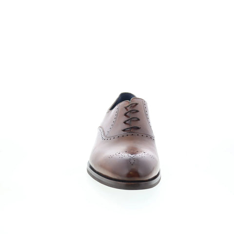 Di Bianco Ancona Mens Brown Leather Oxfords & Lace Ups Wingtip & Brogue Shoes
