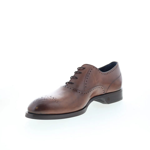 Di Bianco Ancona Mens Brown Leather Oxfords & Lace Ups Wingtip & Brogue Shoes