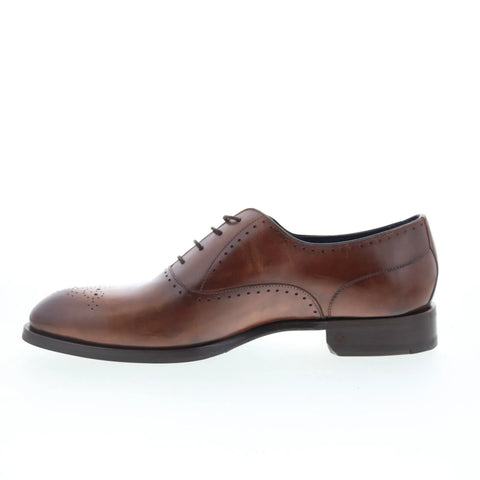 Di Bianco Ancona Mens Brown Leather Oxfords & Lace Ups Wingtip & Brogue Shoes