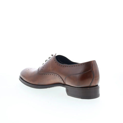 Di Bianco Ancona Mens Brown Leather Oxfords & Lace Ups Wingtip & Brogue Shoes