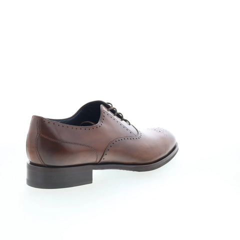 Di Bianco Ancona Mens Brown Leather Oxfords & Lace Ups Wingtip & Brogue Shoes