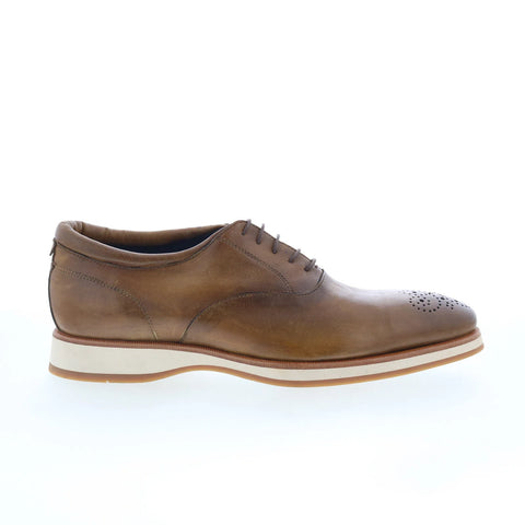 Di Bianco Ancona Mens Brown Leather Oxfords & Lace Ups Wingtip & Brogue Shoes