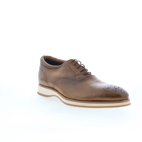 Di Bianco Ancona Mens Brown Leather Oxfords & Lace Ups Wingtip & Brogue Shoes