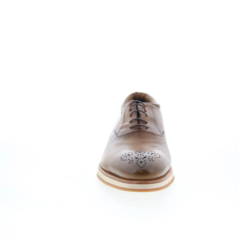 Di Bianco Ancona Mens Brown Leather Oxfords & Lace Ups Wingtip & Brogue Shoes