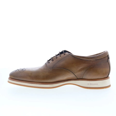 Di Bianco Ancona Mens Brown Leather Oxfords & Lace Ups Wingtip & Brogue Shoes