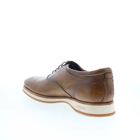 Di Bianco Ancona Mens Brown Leather Oxfords & Lace Ups Wingtip & Brogue Shoes