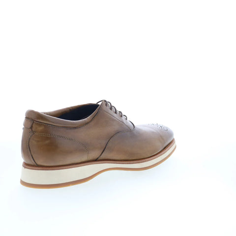 Di Bianco Ancona Mens Brown Leather Oxfords & Lace Ups Wingtip & Brogue Shoes