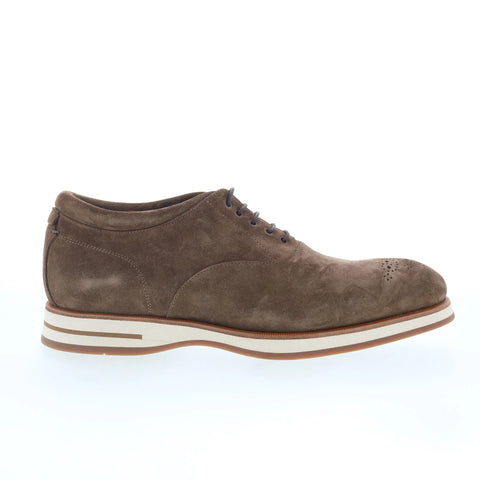 Di Bianco Ancona Mens Brown Suede Oxfords & Lace Ups Wingtip & Brogue Shoes