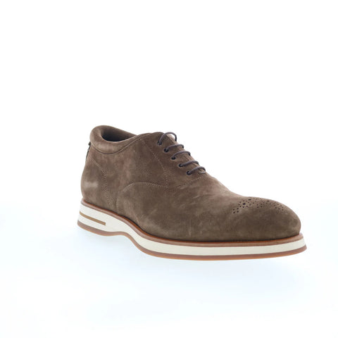Di Bianco Ancona Mens Brown Suede Oxfords & Lace Ups Wingtip & Brogue Shoes