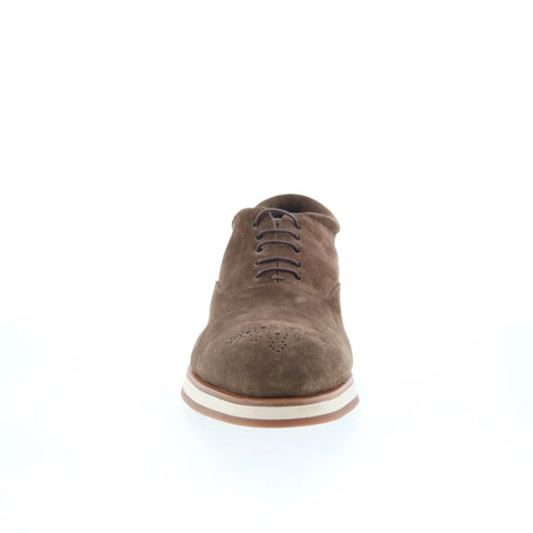 Di Bianco Ancona Mens Brown Suede Oxfords & Lace Ups Wingtip & Brogue Shoes