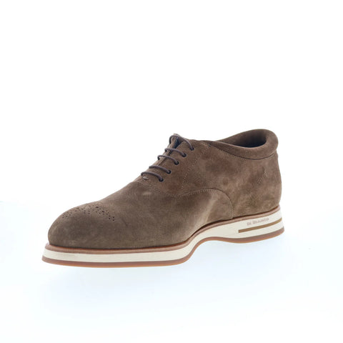 Di Bianco Ancona Mens Brown Suede Oxfords & Lace Ups Wingtip & Brogue Shoes