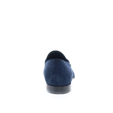 Pastori by Di Bianco Antonius Mens Blue Suede Loafers & Slip Ons Penny Shoes