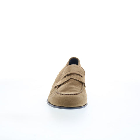 Di Bianco Aqata Mens Brown Suede Slip On Loafers & Slip Ons Penny Shoes