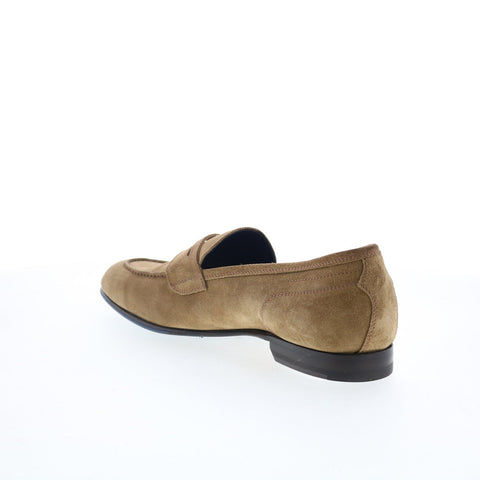 Di Bianco Aqata Mens Brown Suede Slip On Loafers & Slip Ons Penny Shoes
