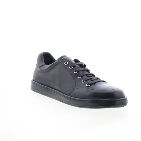 Di Bianco Arsol Mens Black Leather Lace Up Lifestyle Sneakers Shoes
