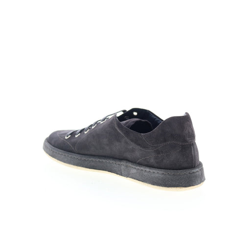 Di Bianco Arsoli Mens Black Suede Lace Up Lifestyle Sneakers Shoes