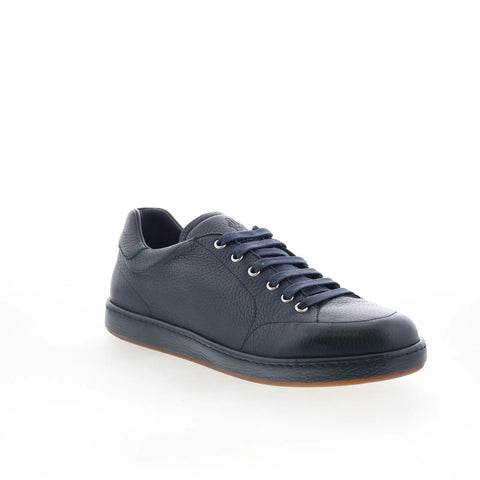 Di Bianco Arsoli Mens Blue Leather Lace Up Lifestyle Sneakers Shoes