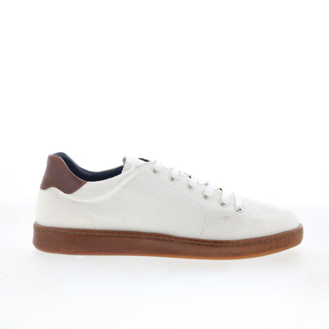 Di Bianco Arsoli Mens White Canvas Lace Up Lifestyle Sneakers Shoes