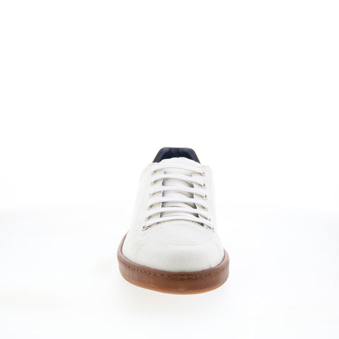 Di Bianco Arsoli Mens White Canvas Lace Up Lifestyle Sneakers Shoes