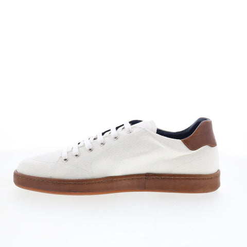 Di Bianco Arsoli Mens White Canvas Lace Up Lifestyle Sneakers Shoes