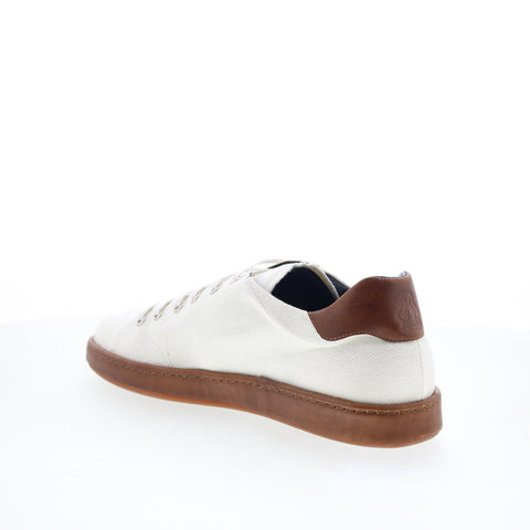 Di Bianco Arsoli Mens White Canvas Lace Up Lifestyle Sneakers Shoes