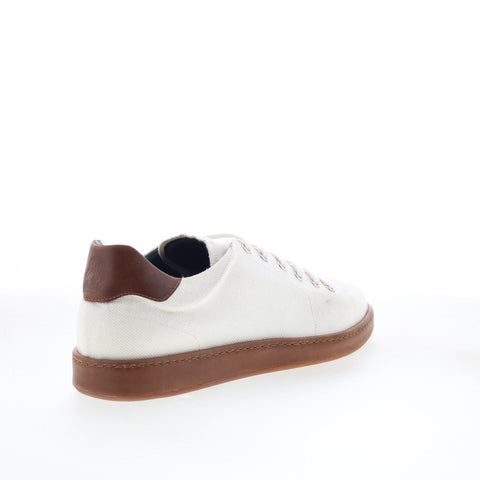Di Bianco Arsoli Mens White Canvas Lace Up Lifestyle Sneakers Shoes