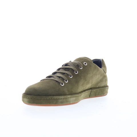 Di Bianco Asai Mens Green Suede Lace Up Lifestyle Sneakers Shoes