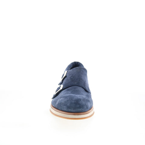 Di Bianco Asernia Mens Blue Suede Hook & Loop Loafers & Slip Ons Casual Shoes