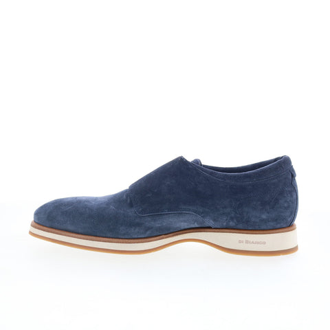 Di Bianco Asernia Mens Blue Suede Hook & Loop Loafers & Slip Ons Casual Shoes