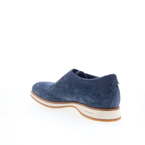 Di Bianco Asernia Mens Blue Suede Hook & Loop Loafers & Slip Ons Casual Shoes