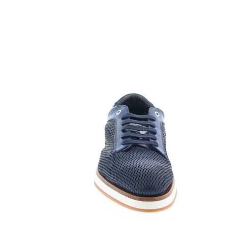 Di Bianco Avelino Mens Blue Leather Lace Up Lifestyle Sneakers Shoes