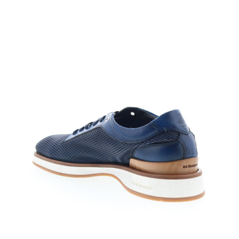 Di Bianco Avelino Mens Blue Leather Lace Up Lifestyle Sneakers Shoes