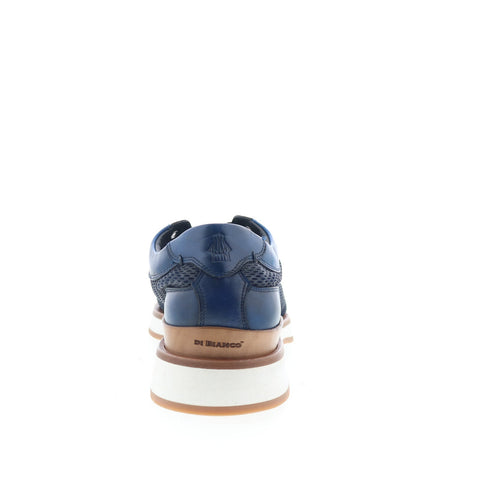 Di Bianco Avelino Mens Blue Leather Lace Up Lifestyle Sneakers Shoes