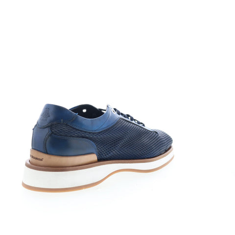 Di Bianco Avelino Mens Blue Leather Lace Up Lifestyle Sneakers Shoes