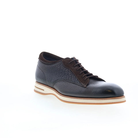 Di Bianco Avellino Mens Black Leather Lace Up Oxfords & Lace Ups Casual Shoes