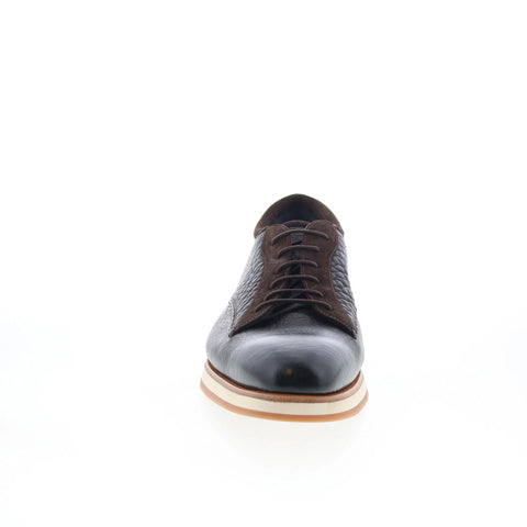 Di Bianco Avellino Mens Black Leather Lace Up Oxfords & Lace Ups Casual Shoes