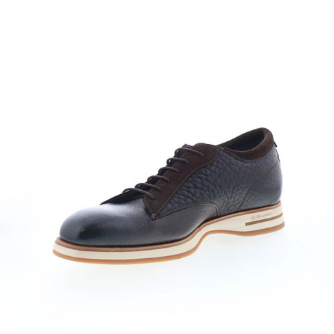Di Bianco Avellino Mens Black Leather Lace Up Oxfords & Lace Ups Casual Shoes