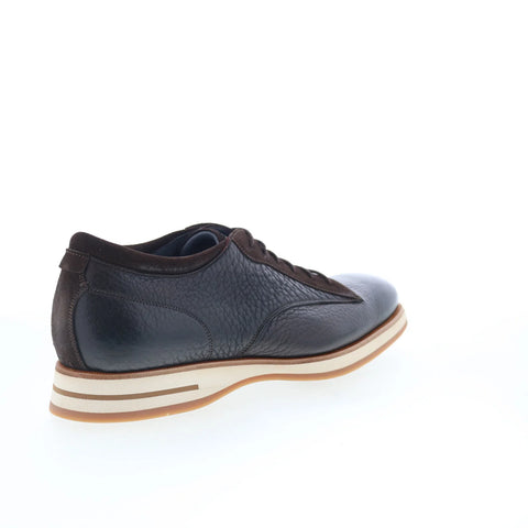 Di Bianco Avellino Mens Black Leather Lace Up Oxfords & Lace Ups Casual Shoes