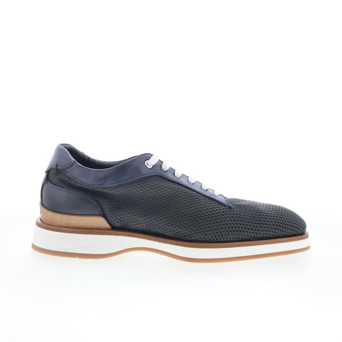 Di Bianco Avellino Mens Gray Leather Lace Up Lifestyle Sneakers Shoes
