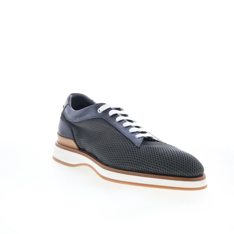 Di Bianco Avellino Mens Gray Leather Lace Up Lifestyle Sneakers Shoes