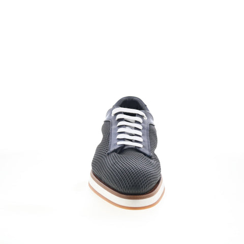 Di Bianco Avellino Mens Gray Leather Lace Up Lifestyle Sneakers Shoes
