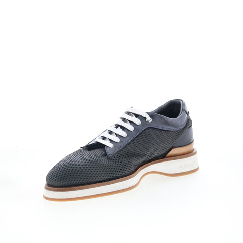 Di Bianco Avellino Mens Gray Leather Lace Up Lifestyle Sneakers Shoes
