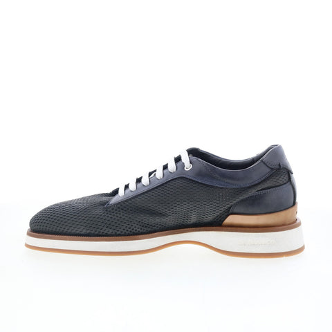 Di Bianco Avellino Mens Gray Leather Lace Up Lifestyle Sneakers Shoes