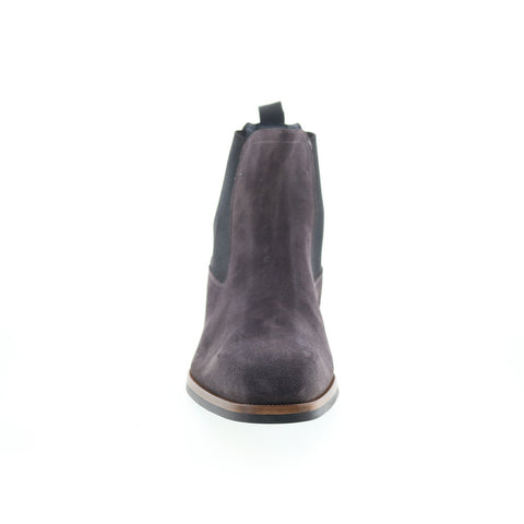 Di Bianco Avezzano Mens Gray Suede Slip On Chelsea Boots