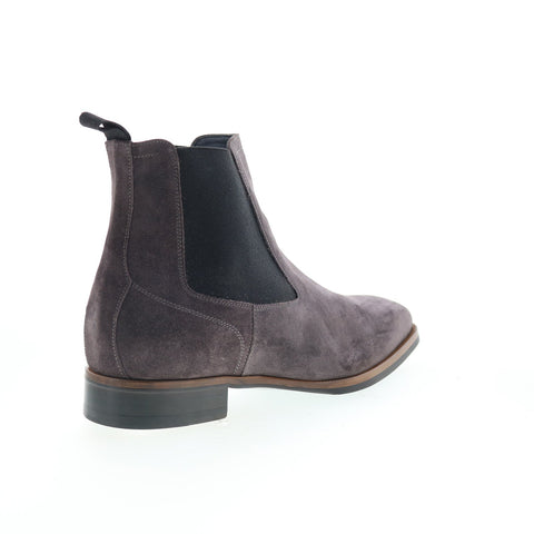 Di Bianco Avezzano Mens Gray Suede Slip On Chelsea Boots