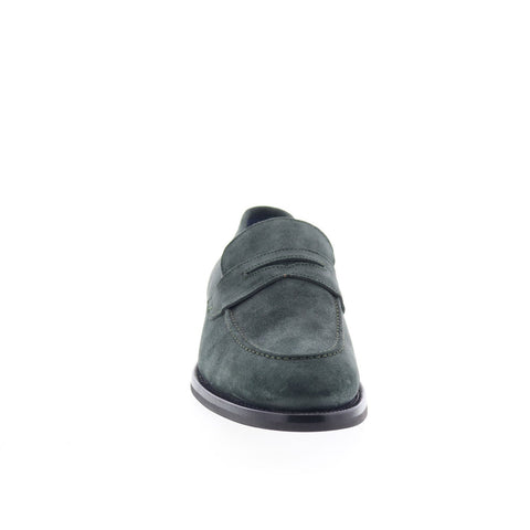 Di Bianco Aviano Mens Green Suede Slip On Loafers & Slip Ons Penny Shoes