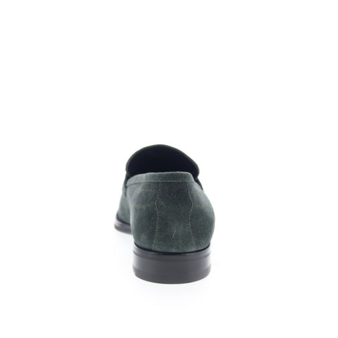 Di Bianco Aviano Mens Green Suede Slip On Loafers & Slip Ons Penny Shoes