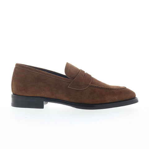 Di Bianco Aviano Mens Brown Suede Slip On Loafers & Slip Ons Penny Shoes