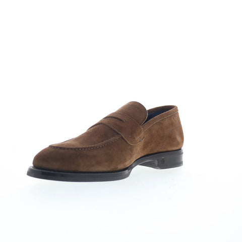 Di Bianco Aviano Mens Brown Suede Slip On Loafers & Slip Ons Penny Shoes